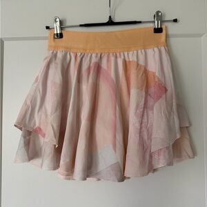 Lululemon Athletica Peach and Pink Skater Skirt with Shorts